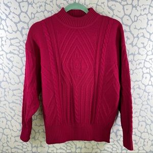 Bogner Vintage Ski Mock Neck Dolman Sleeve Sweater